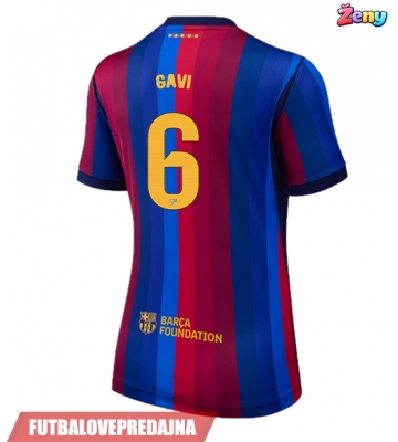 Lacne Ženy Futbalové dres Barcelona Paez Gavi #6 2026-27 Krátky Rukáv - Domáci